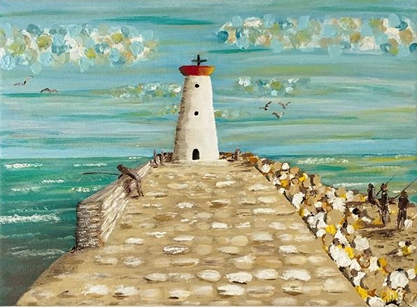 Peinture Acrylique du phare du Grau d'Agde